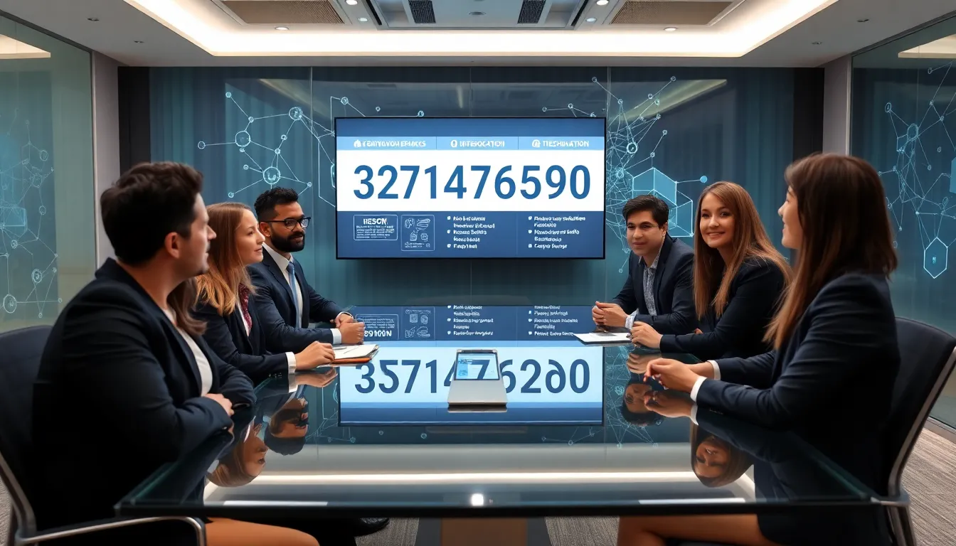 professionals discussing data significance in a modern office.